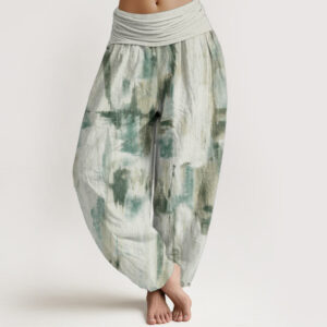 Buddha Stones Pure Cotton Tie Dye Pattern Design Women's Elastic Waist Harem Pants