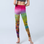 Buddha Stones Blooming Flower Bird Pattern Print Gym Leggings Women's Yoga Pants - image 7