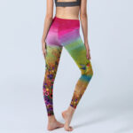 Buddha Stones Blooming Flower Bird Pattern Print Gym Leggings Women's Yoga Pants - image 4