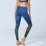 Buddha Stones Grass Flower Pattern Print Gym Leggings Women's Yoga Pants - image 4