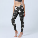 Buddha Stones Sun Moon Star Pattern Print Gym Leggings Women's Yoga Pants - Black - US18，UK/AU22，EU50 (4XL) - image 1