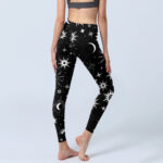 Buddha Stones Sun Moon Star Pattern Print Gym Leggings Women's Yoga Pants - image 4