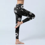 Buddha Stones Sun Moon Star Pattern Print Gym Leggings Women's Yoga Pants - image 5