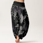 Buddha Stones Casual Flower Pattern Women's Elastic Waist Harem Pants - image 9