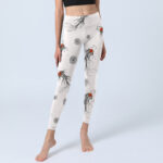 Buddha Stones Koi Fish Chrysanthemum Pattern Print Gym Leggings Women's Yoga Pants - image 6