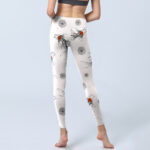 Buddha Stones Koi Fish Chrysanthemum Pattern Print Gym Leggings Women's Yoga Pants - image 7