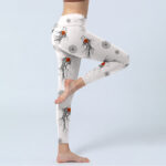 Buddha Stones Koi Fish Chrysanthemum Pattern Print Gym Leggings Women's Yoga Pants - image 5