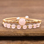 FREE Today: Healing and Compassion Natural Rose Quartz Metal Cuff Bracelet Bangle - image 1