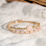 FREE Today: Healing and Compassion Natural Rose Quartz Metal Cuff Bracelet Bangle - image 2