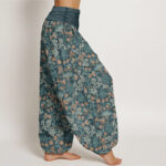 Buddha Stones Casual Flower Vine Leaves Pattern Women's Elastic Waist Harem Pants - image 2