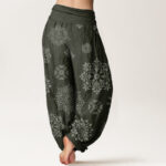 Buddha Stones Casual Mandala Pattern Women's Elastic Waist Harem Pants - image 9