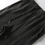 Buddha Stones 2Pcs Solid Color Wrinkle V-Neck Short Sleeve T-shirt Pants Clothing Men's Set - image 6