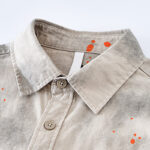 Buddha Stones Summer Ink Splashing Color Men's Button Short Sleeve Cotton Shirt - image 3