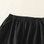 Buddha Stones Summer Daily Solid Color Elastic Waistband Design Women's Wide Leg S Cotton Linen Pants With Pockets - image 24