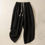 Buddha Stones Casual Plain Drawstring Design Women's Cotton 7-8 Length Pants With Pockets - Black - US12，UK/AU16，EU44 (2XL) - image 13
