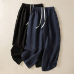 Buddha Stones Casual Plain Drawstring Design Women's Cotton 7-8 Length Pants With Pockets - image 21