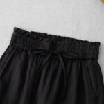 Buddha Stones Casual High Waist Ruffled Drawstring Design Women's Wide Leg Cotton Pants With Pockets - image 19