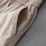 Buddha Stones Casual High Waist Ruffled Drawstring Design Women's Wide Leg Cotton Pants With Pockets - image 6