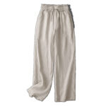 Buddha Stones Casual High Waist Ruffled Drawstring Design Women's Wide Leg Cotton Pants With Pockets - image 10