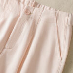 Buddha Stones Casual Lace Patchwork Design High Waist Women's Wide Leg Ankle-Length Pants With Pockets Zipper - image 12