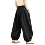 Buddha Stones Commute Summer Plain Women's Cotton Bloomers Pants With Pockets - image 7