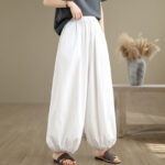 Buddha Stones Commute Summer Plain Women's Cotton Bloomers Pants With Pockets - image 10