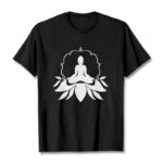 Buddha Stones Meditating Buddha Seated on Grass Tee T-shirt - Black - 2XL - image 1