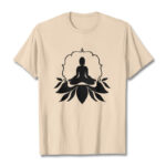Buddha Stones Meditating Buddha Seated on Grass Tee T-shirt - Bisque - 2XL - image 9