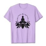 Buddha Stones Meditating Buddha Seated on Grass Tee T-shirt - Plum - 2XL - image 17