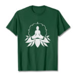 Buddha Stones Meditating Buddha Seated on Grass Tee T-shirt - ForestGreen - 2XL - image 11