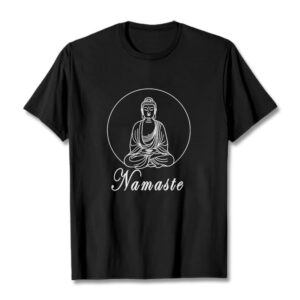 Buddha Stones NAMASTE Buddha Meditating Tee T-shirt - Black - 2XL - image 1