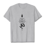 Buddha Stones Om Symbol Lotus Tee T-shirt - LightGrey - 2XL - image 11
