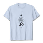 Buddha Stones Om Symbol Lotus Tee T-shirt - LightCyan - 2XL - image 14