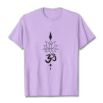 Buddha Stones Om Symbol Lotus Tee T-shirt - Plum - 2XL - image 17