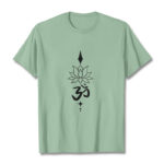 Buddha Stones Om Symbol Lotus Tee T-shirt - PaleGreen - 2XL - image 19