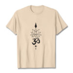 Buddha Stones Om Symbol Lotus Tee T-shirt - Bisque - 2XL - image 12