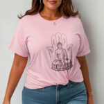 Buddha Stones Meditating Buddha Seated Hand Leaves Lotus Base Tee T-shirt - image 14