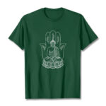 Buddha Stones Meditating Buddha Seated Hand Leaves Lotus Base Tee T-shirt - ForestGreen - 2XL - image 11
