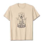 Buddha Stones Meditating Buddha Seated Hand Leaves Lotus Base Tee T-shirt - Bisque - 2XL - image 9