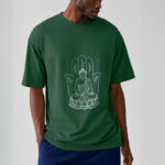 Buddha Stones Meditating Buddha Seated Hand Leaves Lotus Base Tee T-shirt - image 12