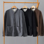Buddha Stones Causal Solid Color Men's Buttons Long Sleeve Cotton Linen Shirt With Pockets - image 25