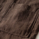 Buddha Stones Causal Solid Color Men's Buttons Long Sleeve Cotton Linen Shirt With Pockets - image 6
