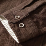 Buddha Stones Causal Solid Color Men's Buttons Long Sleeve Cotton Linen Shirt With Pockets - image 4