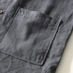 Buddha Stones Causal Solid Color Men's Buttons Long Sleeve Cotton Linen Shirt With Pockets - image 23