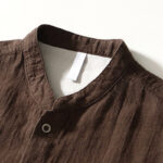Buddha Stones Causal Solid Color Men's Buttons Long Sleeve Cotton Linen Shirt With Pockets - image 2