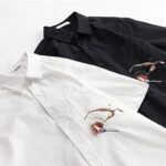 Buddha Stones Casual Embroidery Match Flame Pattern Lapel Men's Short Sleeve Cotton Shirt With Pocket - image 14
