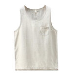 Buddha Stones Summer Casual Solid Color Side Slit Design Sleeveless Men's Linen Vest - image 9