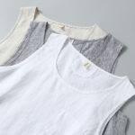 Buddha Stones Summer Casual Solid Color Side Slit Design Sleeveless Men's Linen Vest - image 13
