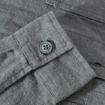 Buddha Stones ommute Fall Solid Color Lapel Men's Long Sleeve Cotton Linen Shirt With Pocket - image 13