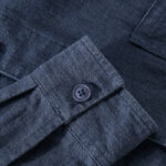 Buddha Stones ommute Fall Solid Color Lapel Men's Long Sleeve Cotton Linen Shirt With Pocket - image 19